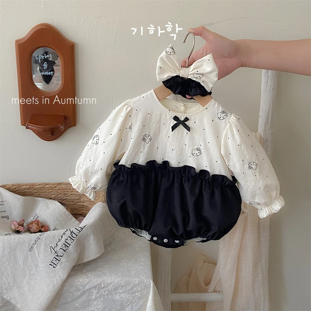 新生儿长袖哈衣a类 2025秋季新款婴儿秋款女宝宝洋气公主风包屁衣