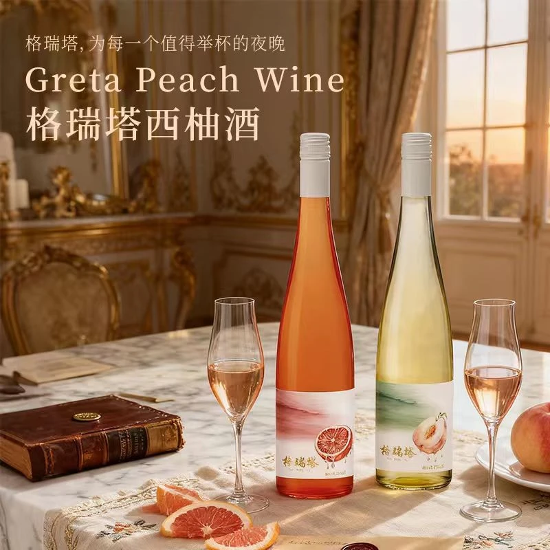 【聚会微醺水果酒礼盒】发酵型果酒 桃子西柚各1瓶礼盒