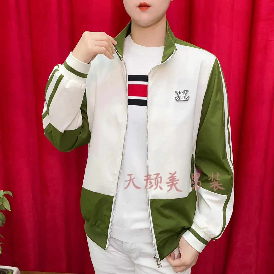 欧货男士春季新品潮流拼接拼色时尚休闲男装夹克外套860