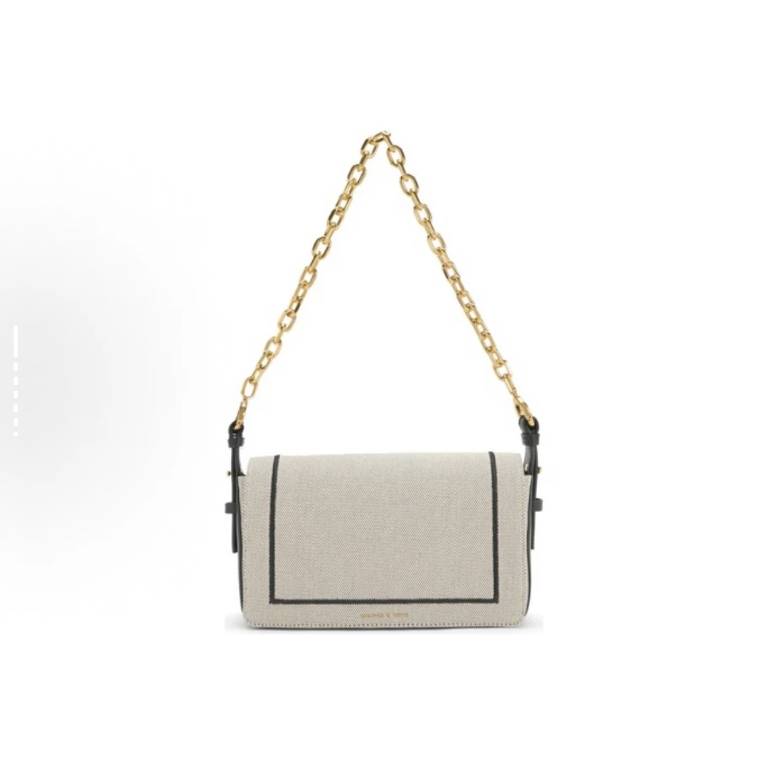 样品微瑕20782032黑色纹理M女士单肩手提包