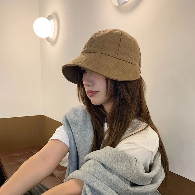 赵露丝同款帽子女半圆形遮脸渔夫帽可调节防晒遮阳百搭鸭舌