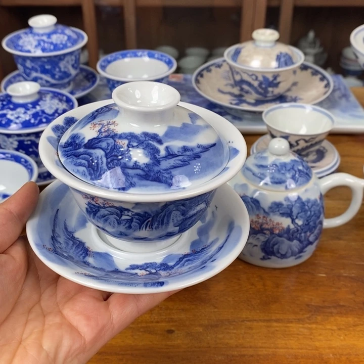 特价福利山水盖碗