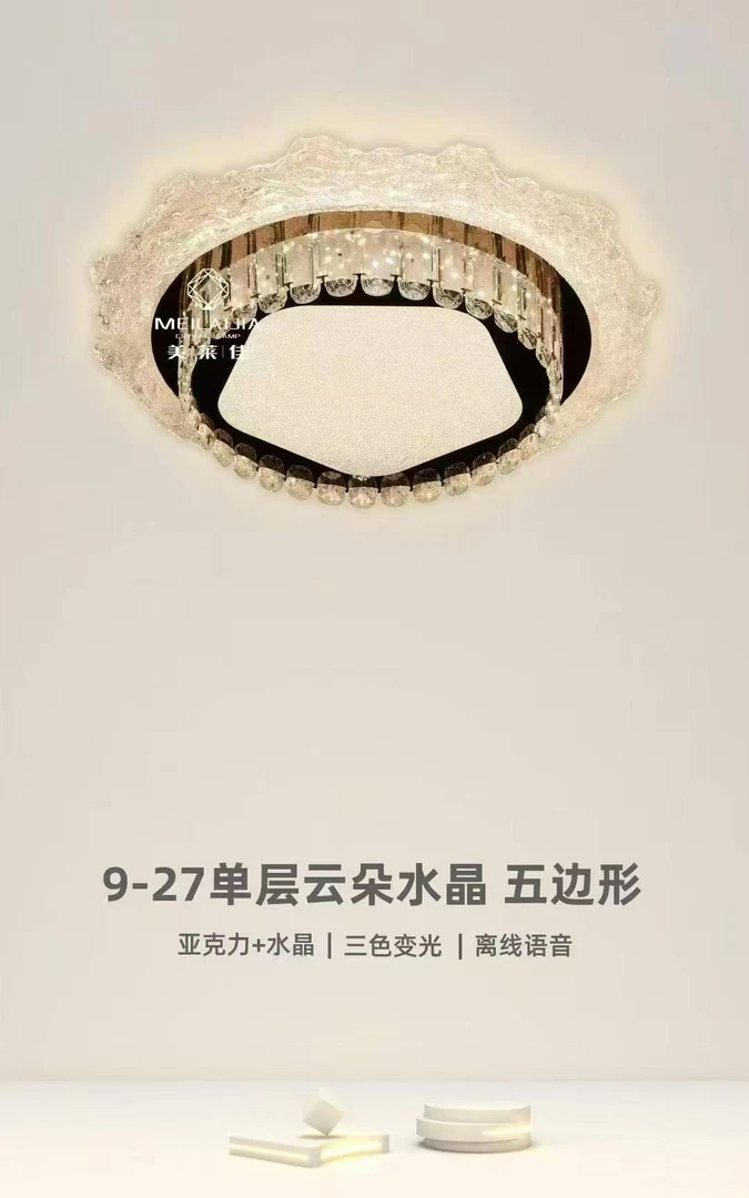 （中山佳优）真爱玫瑰单层  双层卧室房间灯简约大气上档次护眼LED