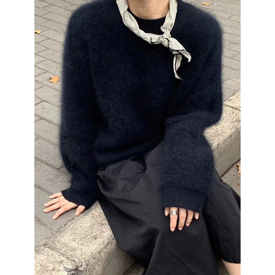 谁穿都好看！巨舒服！秋冬新款毛衣女圆领套头宽松慵懒风加厚针织衫