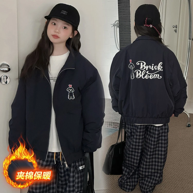 韩版女童洋气棉服夹棉外套保暖宽松显瘦童装时尚百搭潮流中大童
