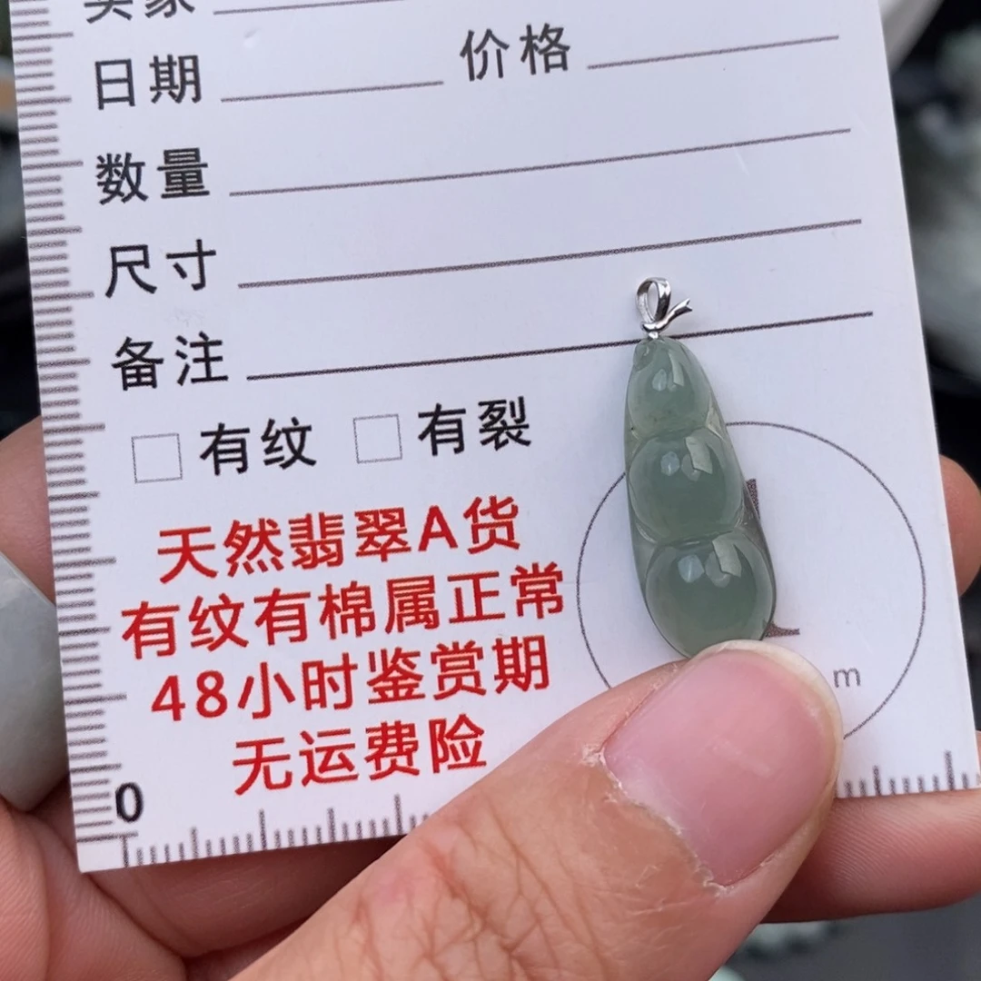 翡翠18K金镶嵌颈饰福豆