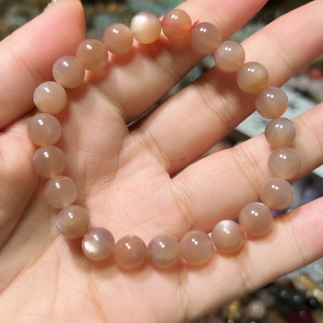 水晶手链未镶嵌橙月光水晶手链8毫米