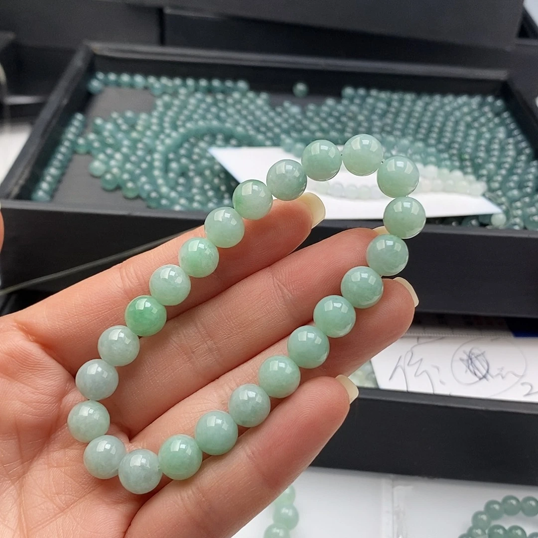 竹***梦翡翠未镶嵌手链散珠多样性自选