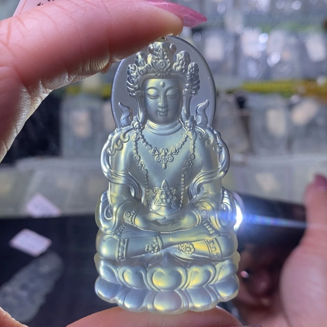 蛇纹石玉颈饰未镶嵌卍****卍