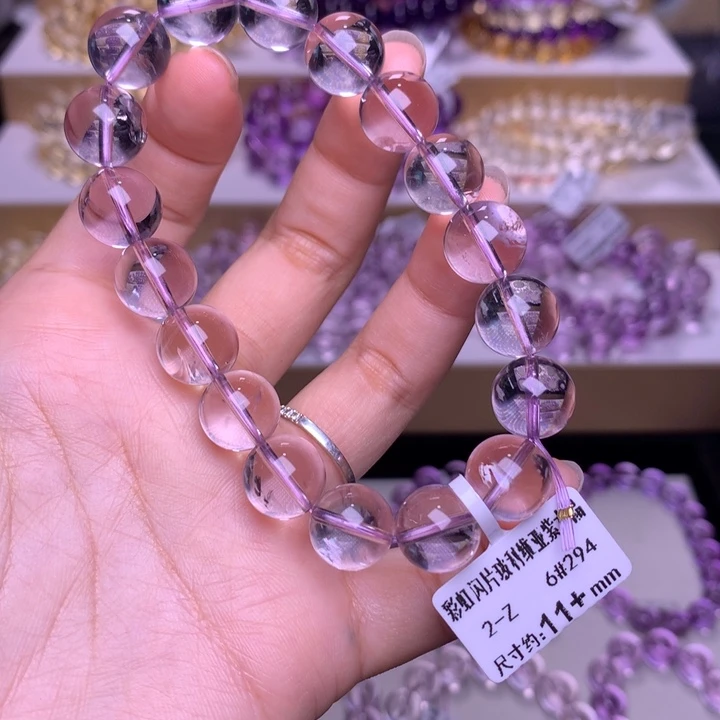 未镶嵌烟晶手串彩虹闪片玻利维亚