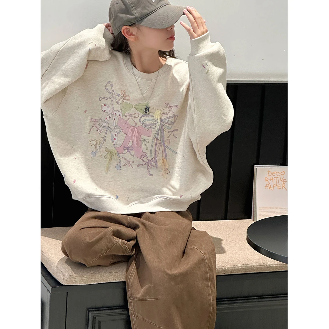 K29757孙小美韩系女童卫衣2025秋装新款儿童短款上衣大童春秋衣服