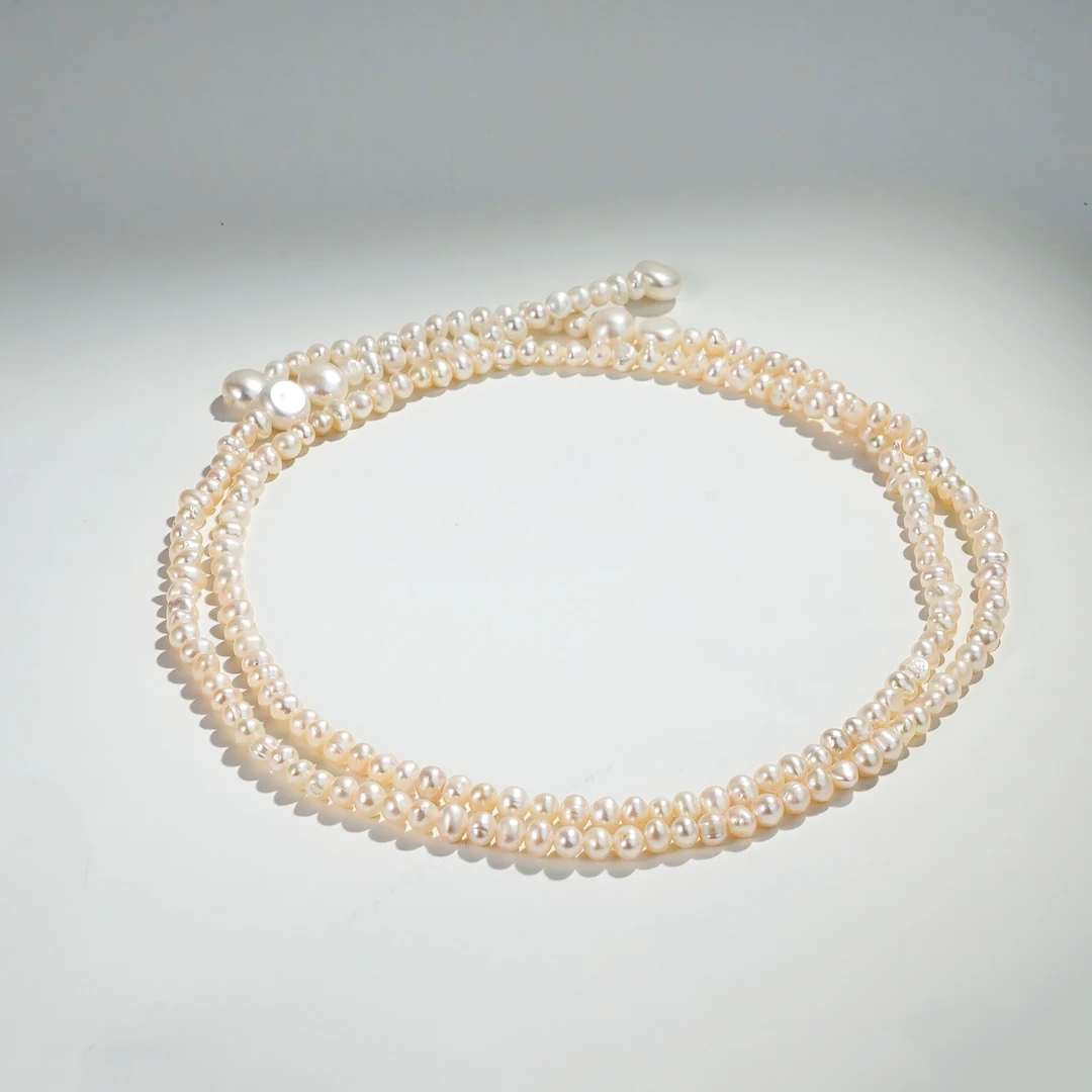 6-9mm顾盼A077 无核淡水珍珠项链毛衣链气质长链93cm