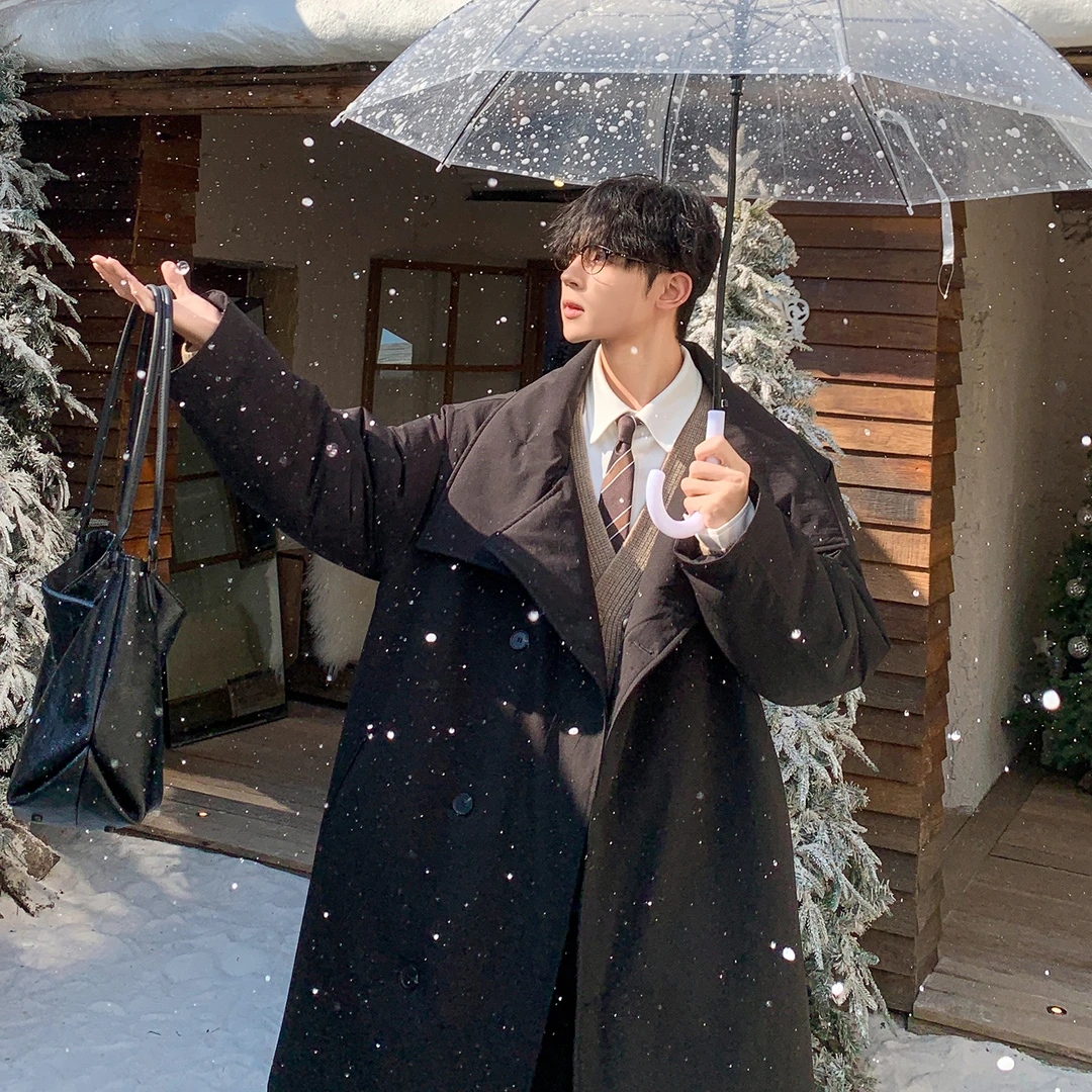 白口阳【旧时光机】可变围脖宽松阔版大翻领被子感长款保暖棉服M193