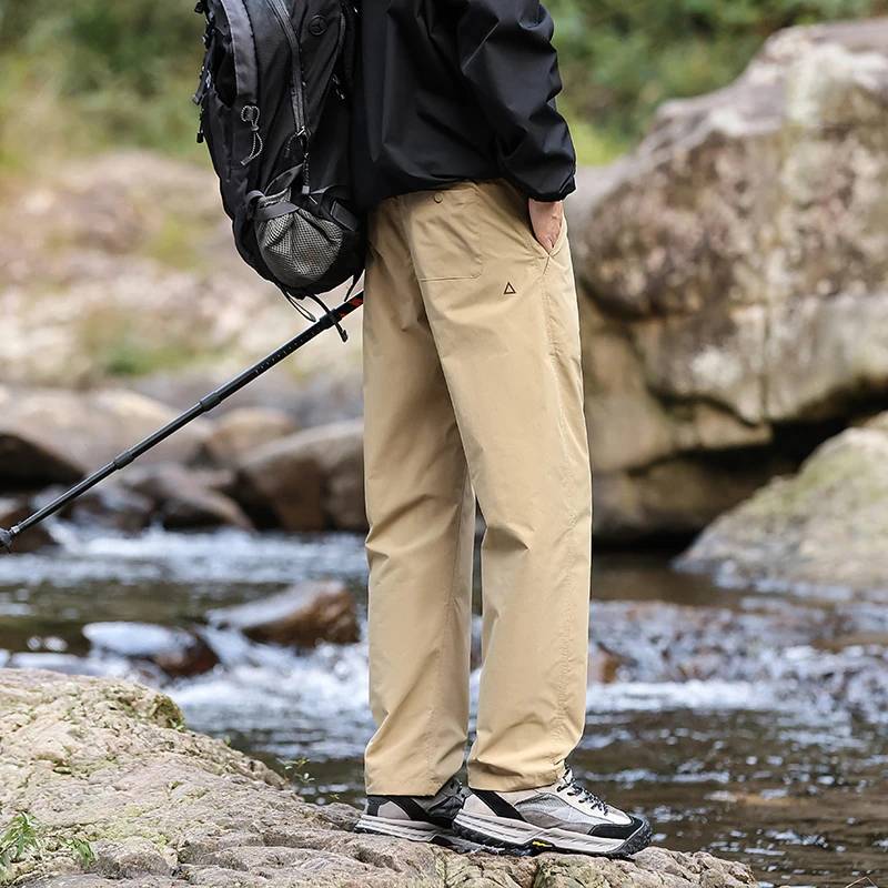日系机能小三角白标宽松锥形休闲裤防风防水裤子户外登山冲锋裤