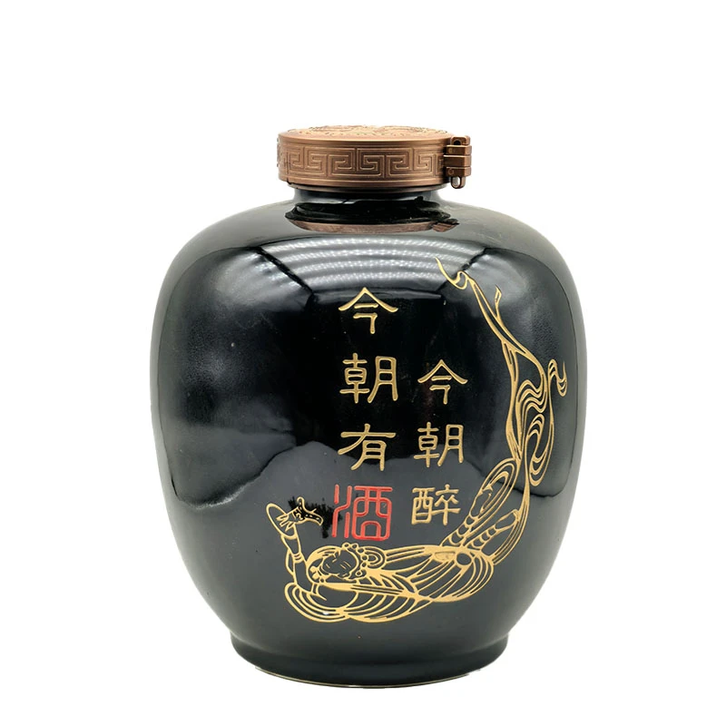 店外店纯粮酒 黑色原酒圆坛 优级浓香型白酒52度5L*1