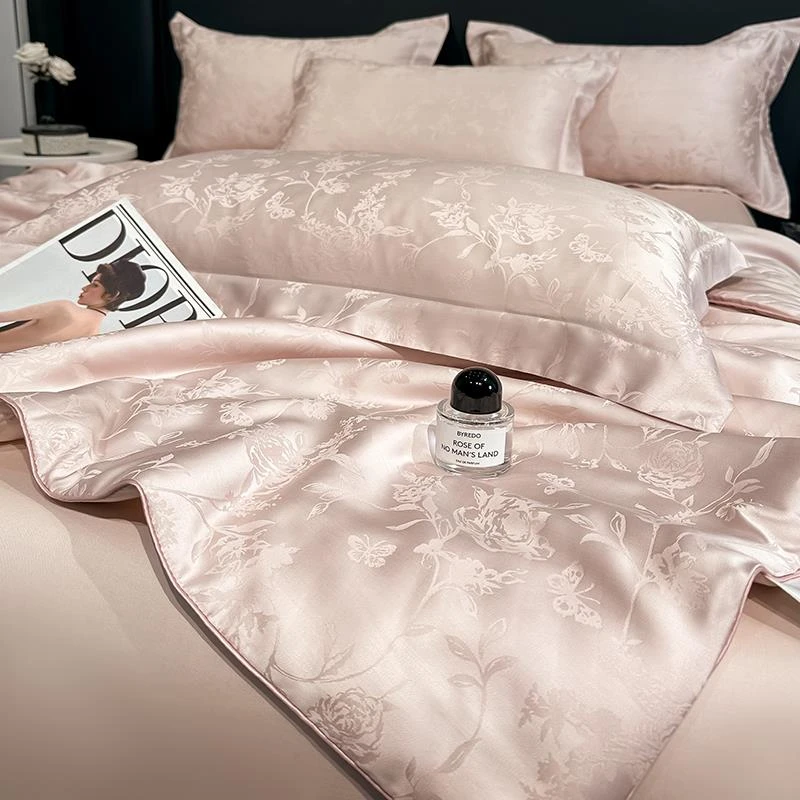 高端轻奢提花夏凉被床上四件套莱赛尔夏天丝滑裸睡冰丝空调被床单