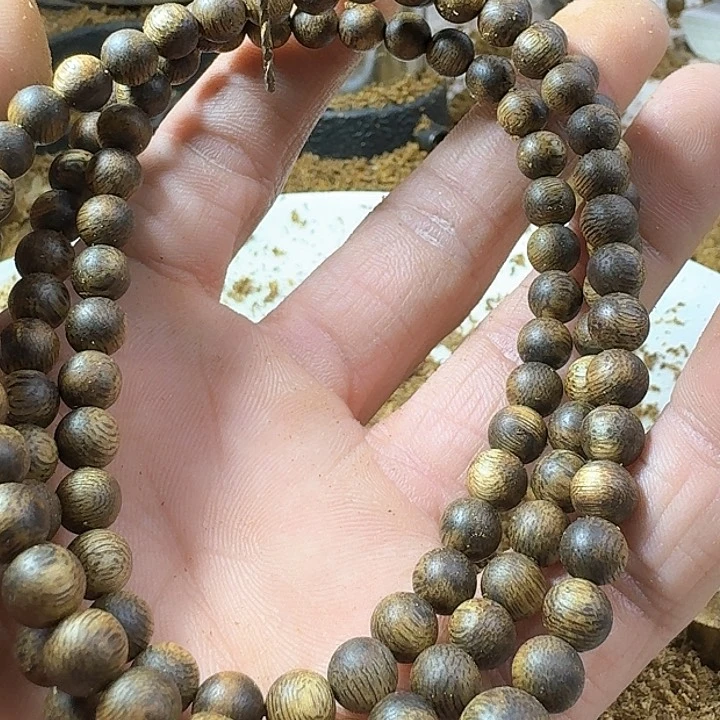 沉香手串紫**谷棋楠圆珠0.6手串一条