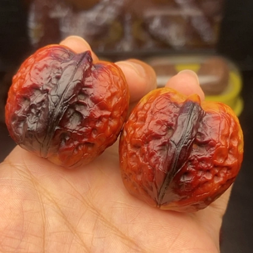 【闪购商品】文玩核桃把件36尺七彩帝王筋元宝