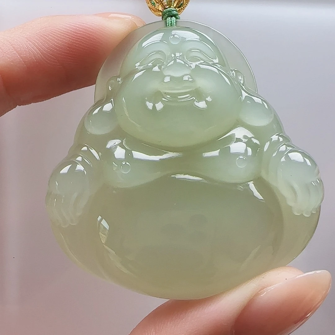 和田玉18K金镶嵌颈饰