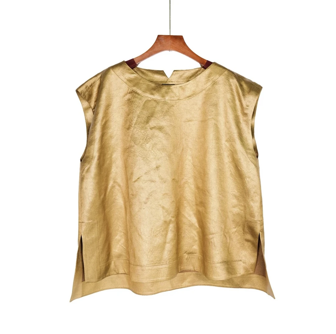 朱总服饰1C196雪纺轻纱无袖上衣