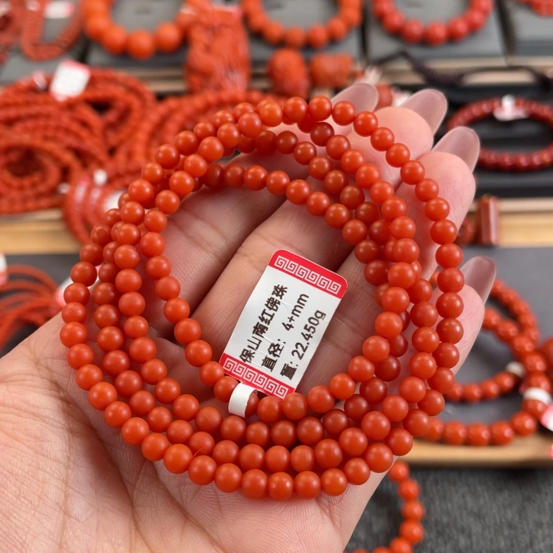 南红玛瑙未镶嵌手链保山南红多圈