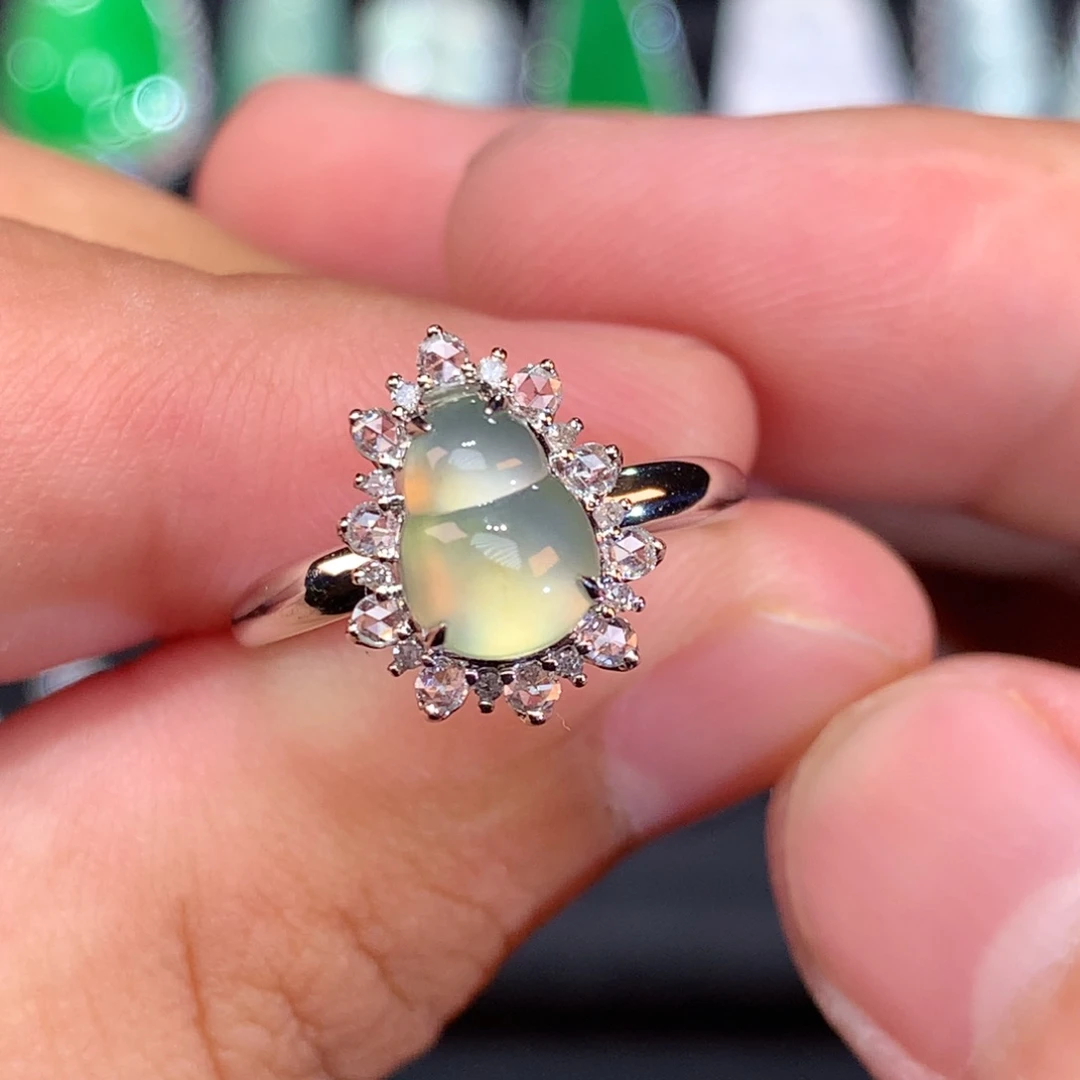 翡翠戒指18K金镶嵌（收到货48小时鉴赏期）