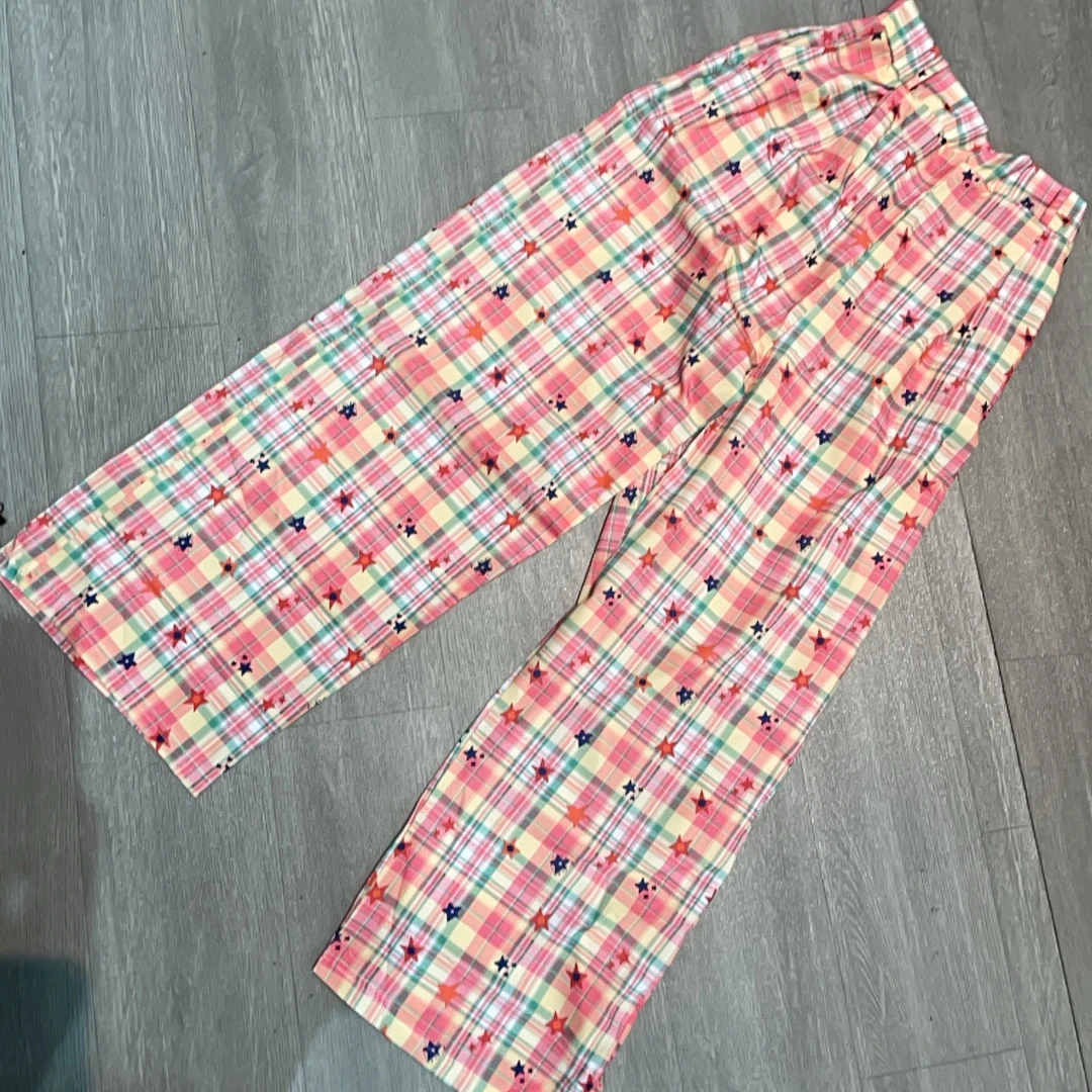 薄款高腰星星印花休闲时尚长裤-果梓120