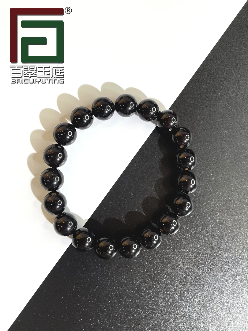 6246黑金正圆光珠卡11+尺寸紫金鼠手串