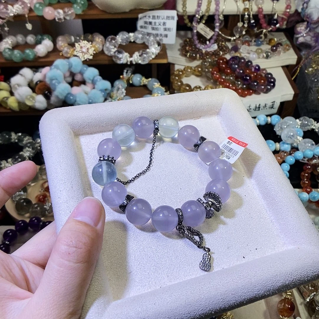 手链水晶未镶嵌14m紫萤石