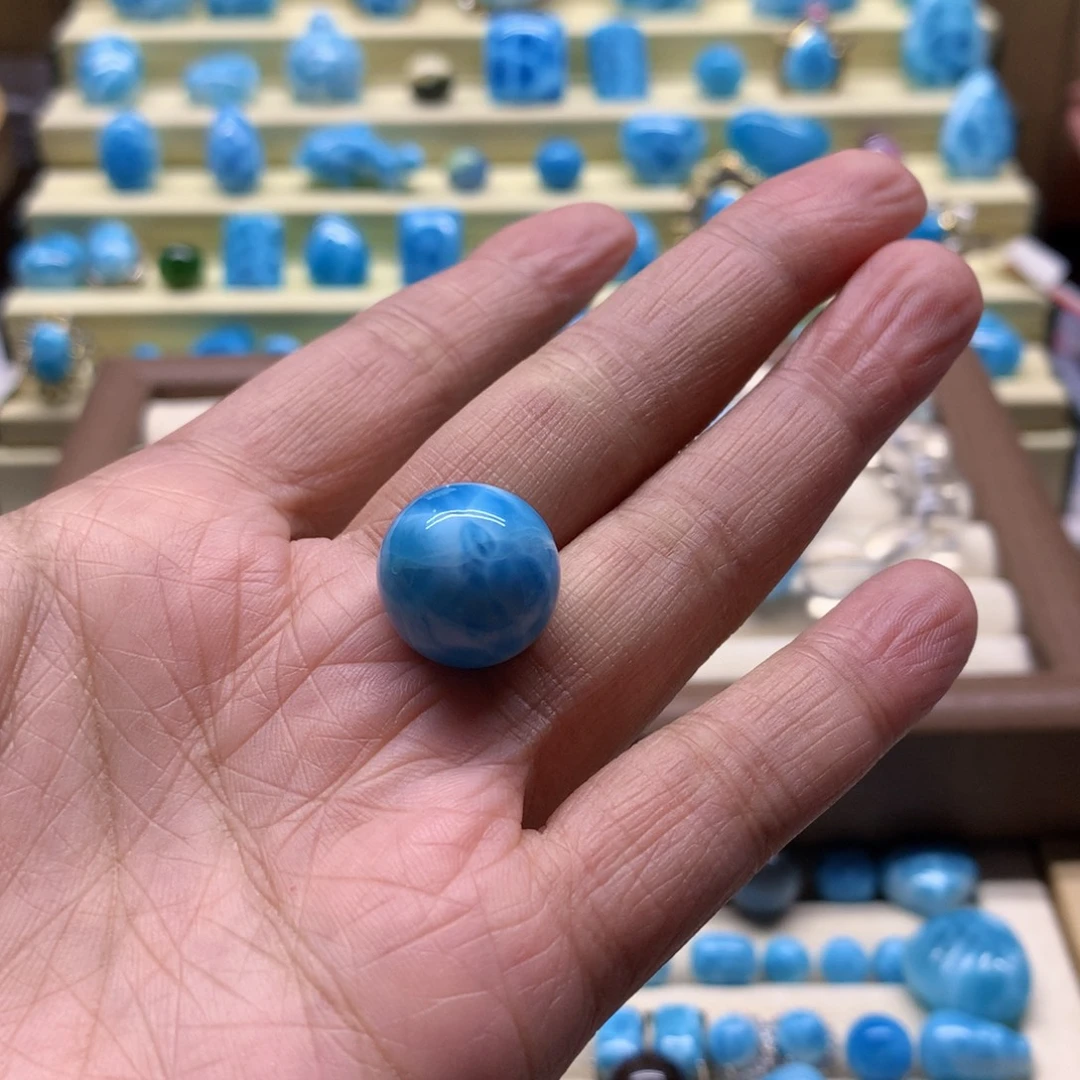 细***7针钠钙石（海纹石）未镶嵌珠宝半成品