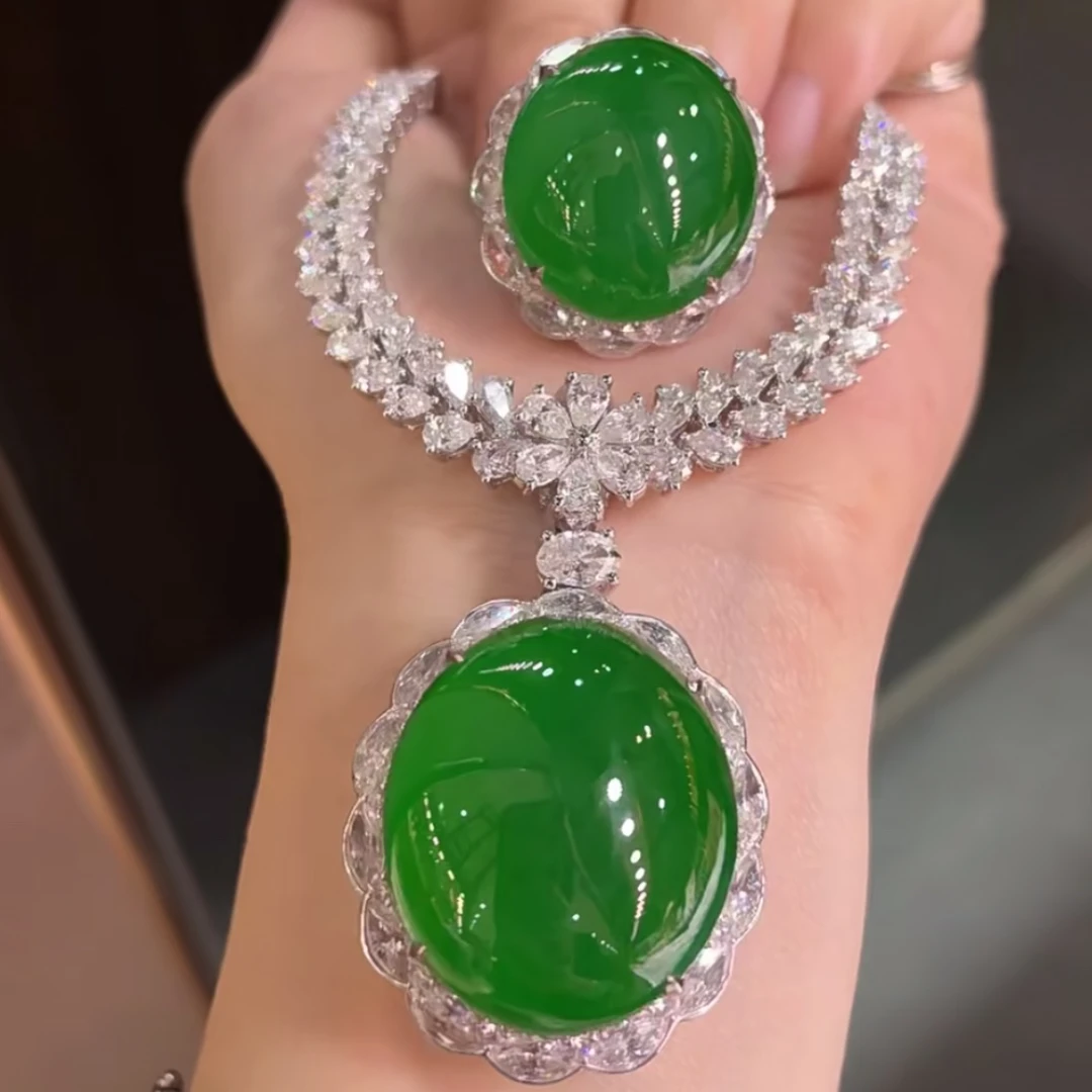 【直播间链接】天然缅甸翡翠a货戒指项链吊坠耳钉时尚气质高冰精致