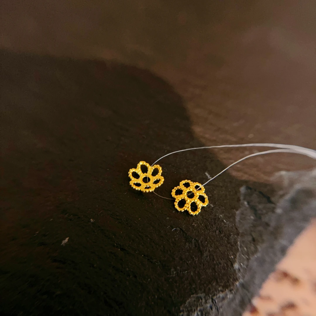 5-6mm足金999莲花镂空垫片