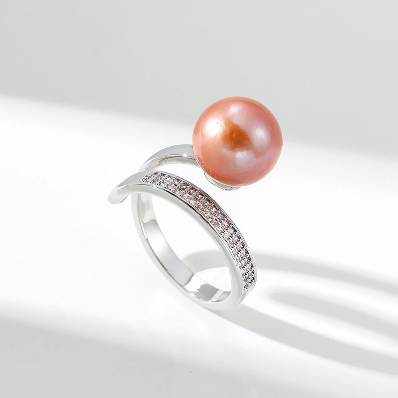 DARA/戴拉【明星会】高级感大气中国橙淡水珍珠10-11mm开口简约戒指