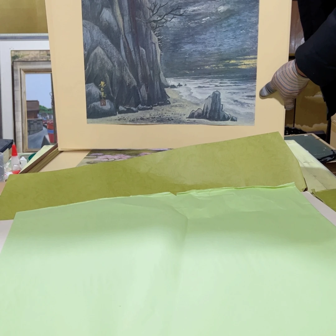 绘画城**丹屏风框画茶空间设计