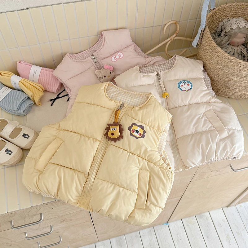 晚莞秋冬男女童秋冬装面包服棉马甲中小童宝宝韩版加厚保暖棉背心
