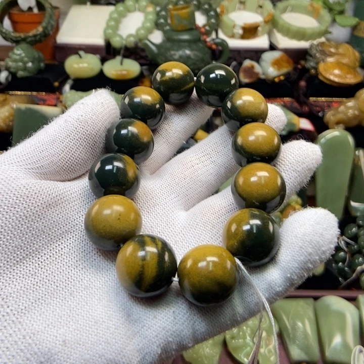 未镶嵌手串岫岩河磨玉（透闪石质玉）用****1