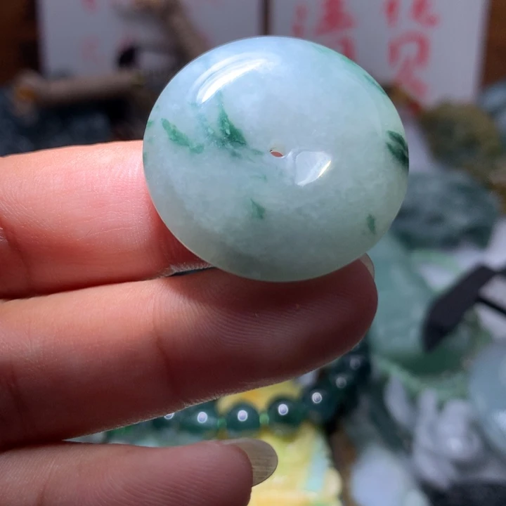 翡翠颈饰未镶嵌保真天然A货翡翠