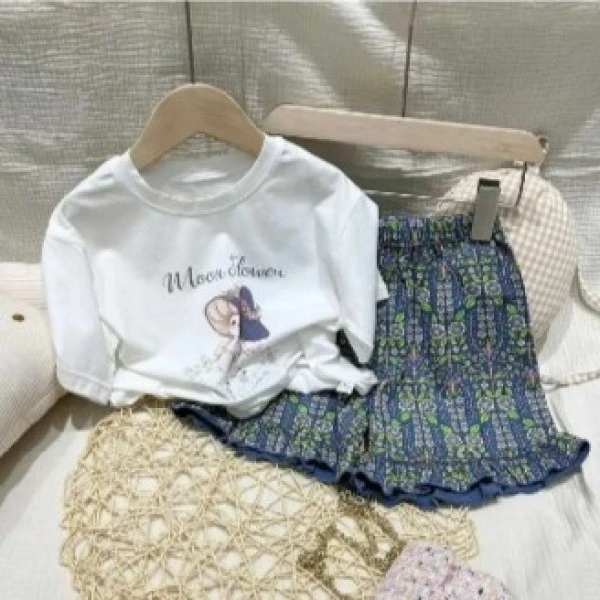 儿童茜舒适百搭空调服七分套装81424