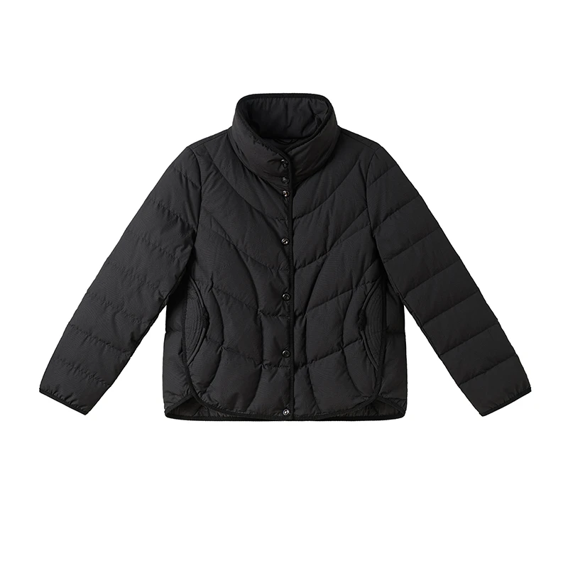 立领短款羽绒服女冬季2025新款轻薄保暖时尚小个子鹅绒服妈妈外套