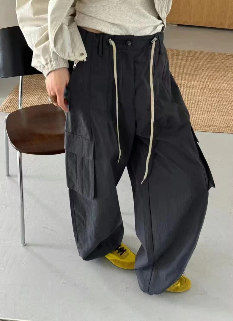 【口袋工装裤】百搭抽绳休闲裤