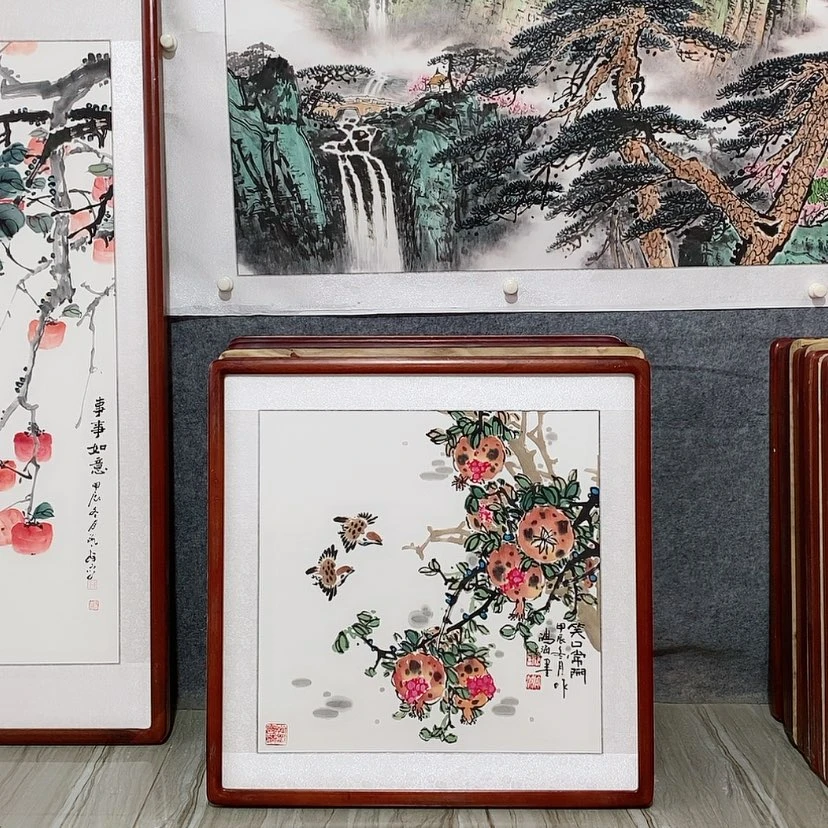 【闪购商品】国画书画作品带框65×65厘米