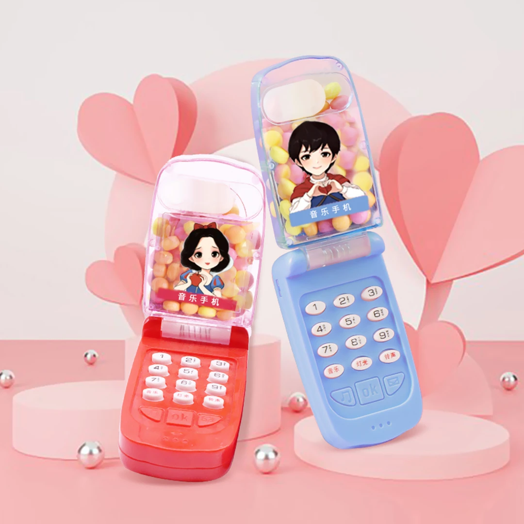 儿童音乐手机糖小宝宝婴儿声光翻盖仿真电话机网红小玩具男女礼物