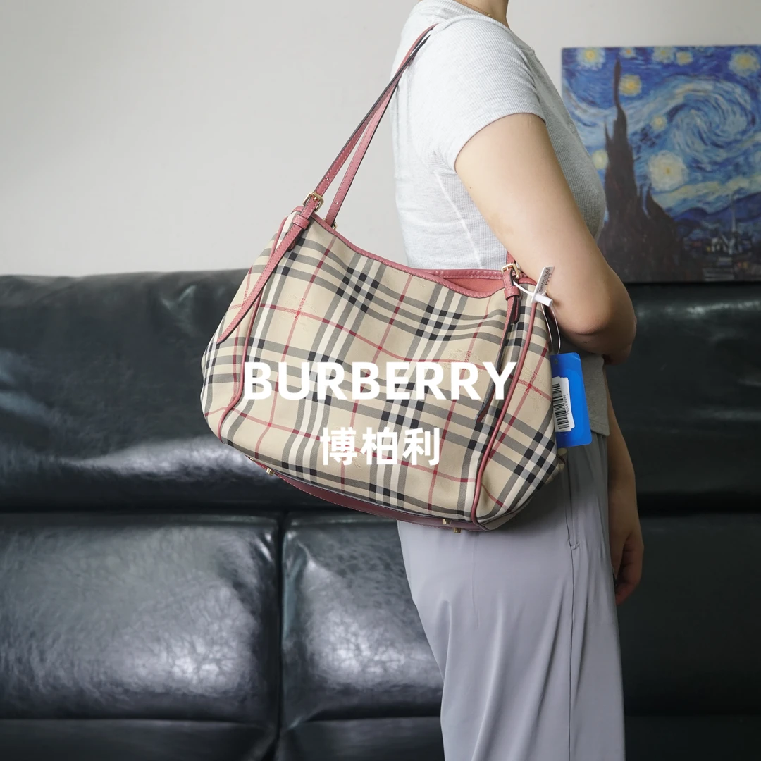 95新 BURBERRY/博柏利 战马格纹单肩托特/YW05529286/9286