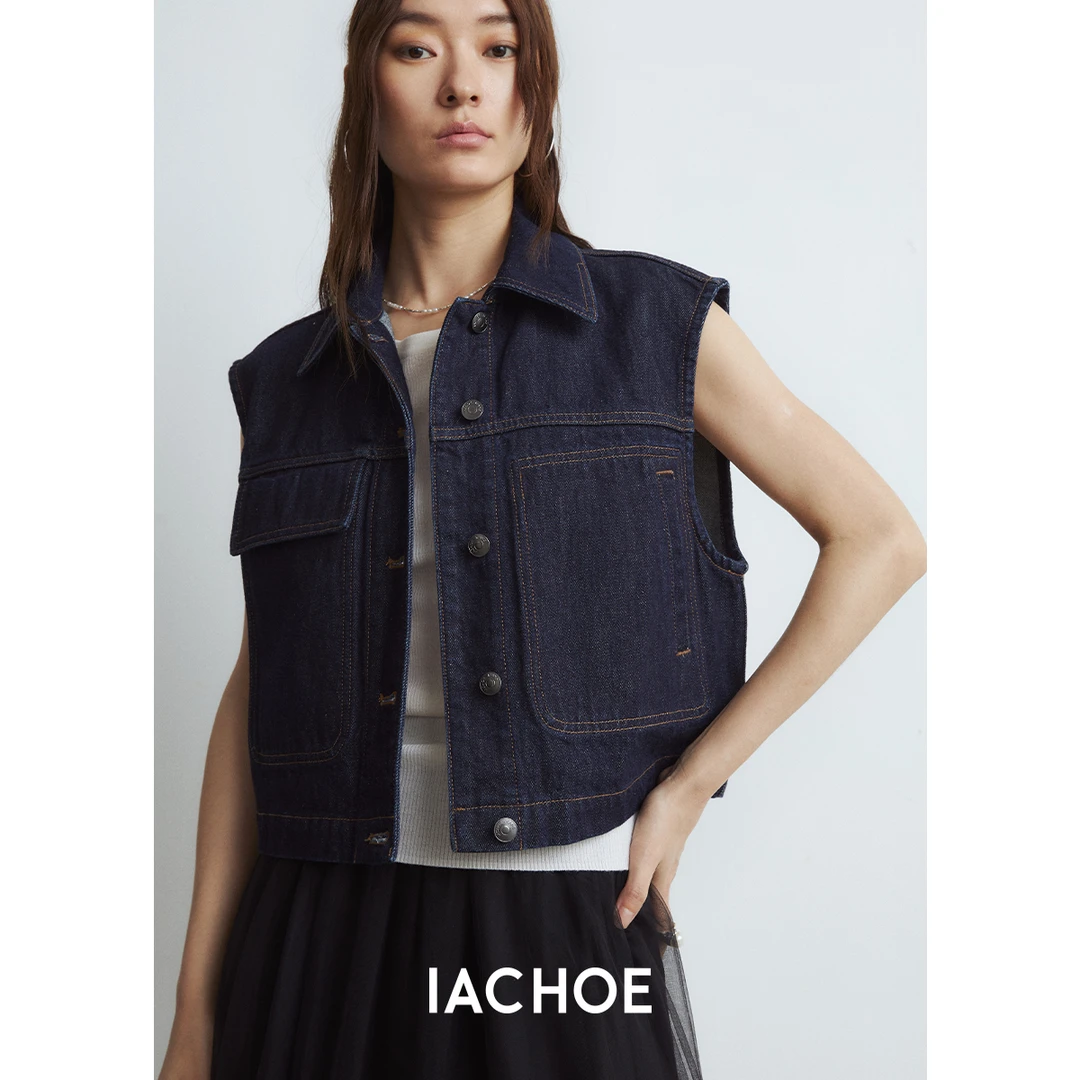 IACHOE 【Berto】春夏新款原浆色无袖马甲 3461599001短款