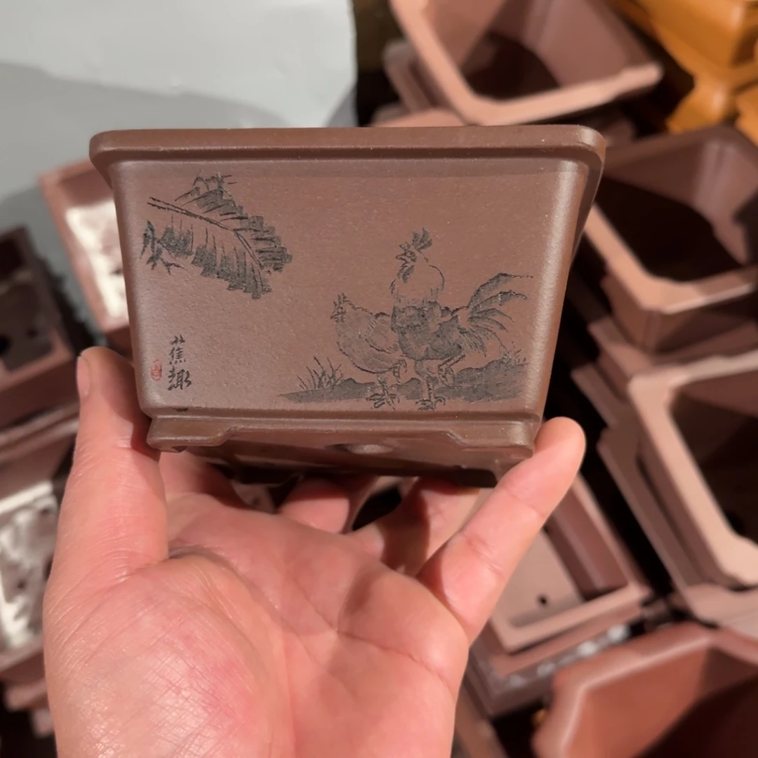 紫砂花盆原矿紫泥