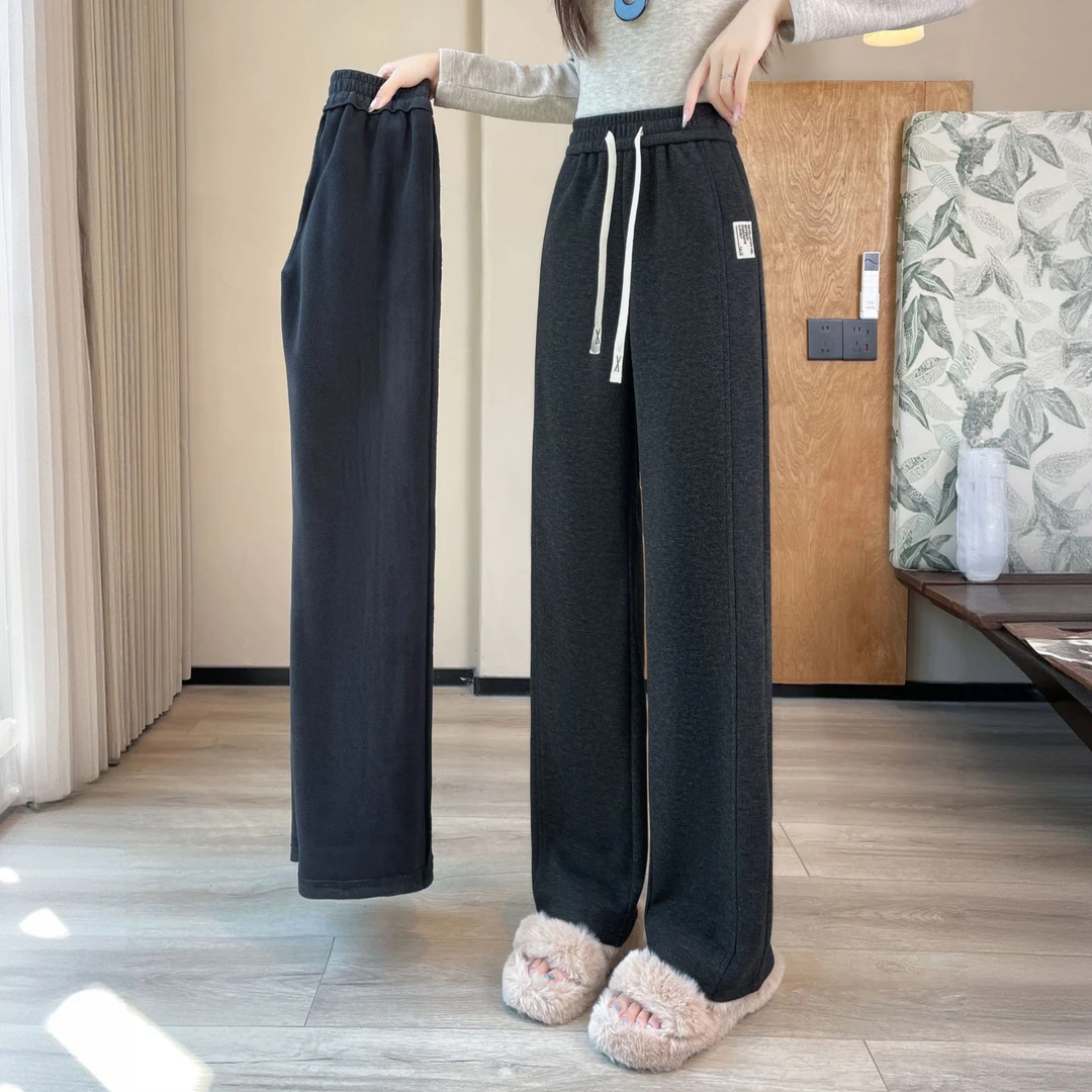 窄版糯米裤女春秋冬2025新款高腰垂感宽松bf慵懒风休闲加绒阔腿裤