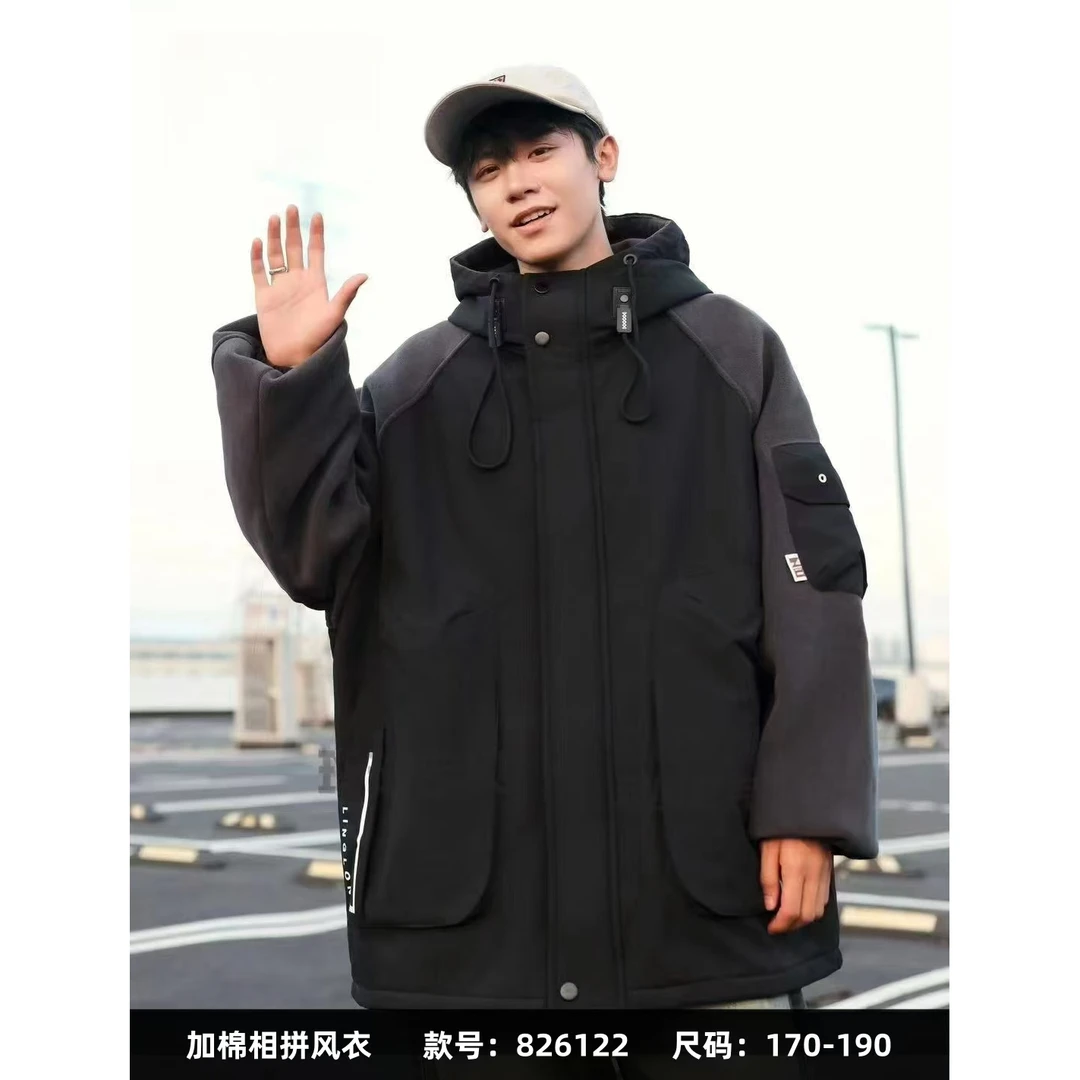826122小莫燕子青少年潮牌加棉相拼风衣