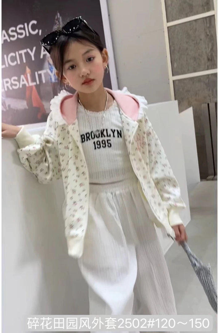 中童拉链纯棉卫衣外套洋气可爱春秋款110-150