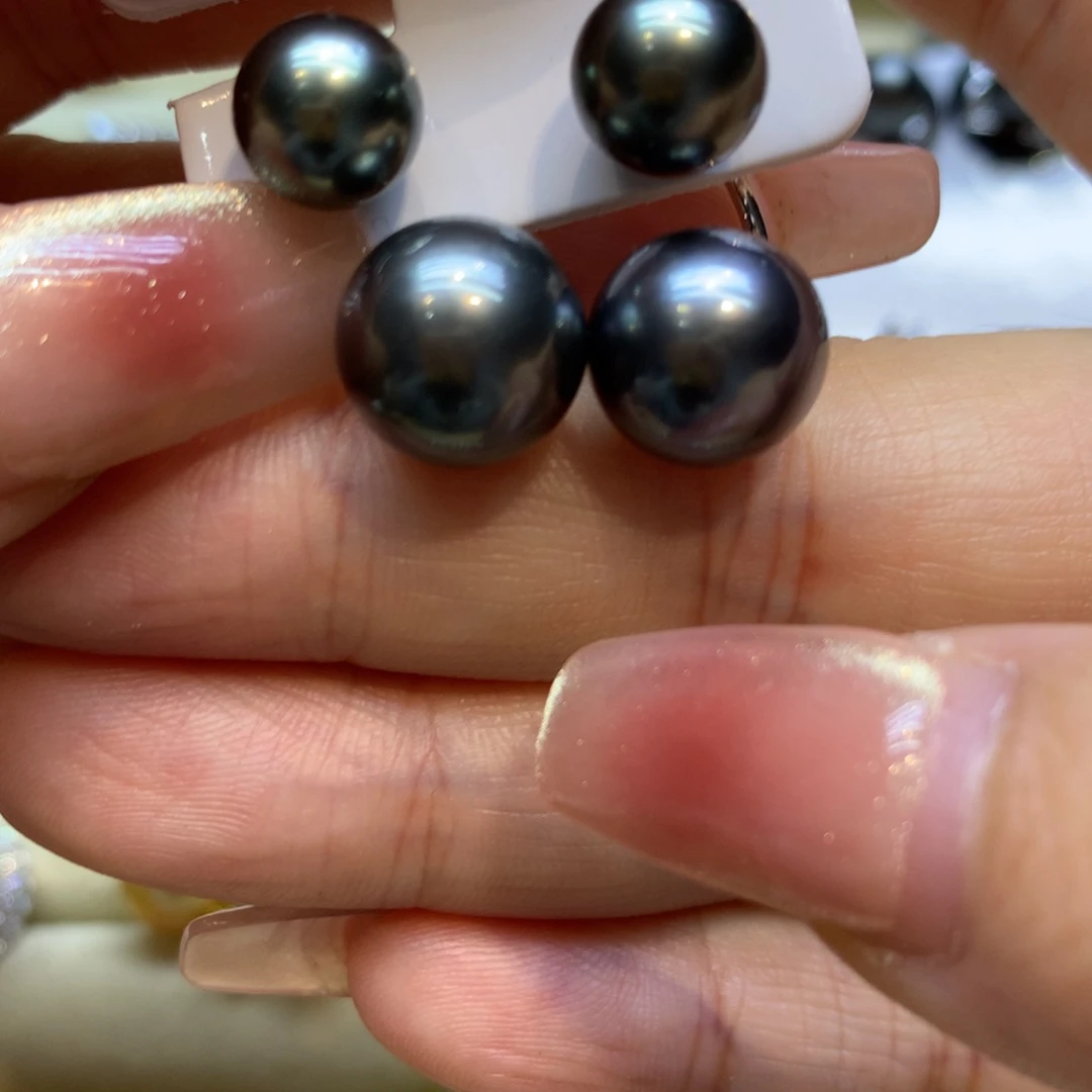 银S925镶嵌耳饰海水珍珠