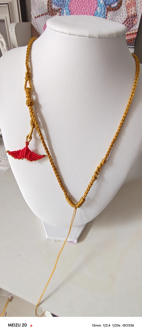 非金属棉绳项链 DIY吊坠挂绳手工编织项链绳8股辫可调节+金边鱼尾